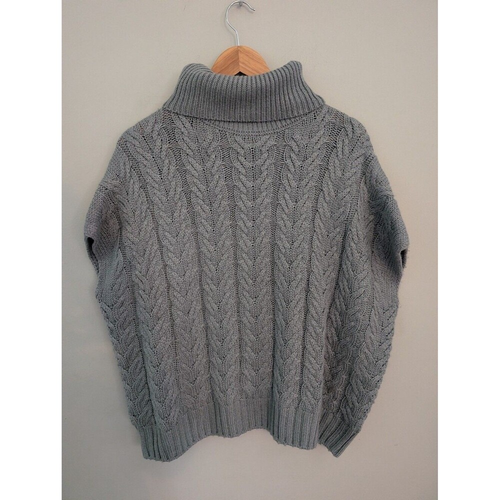 Splendid Aspen Gray Cable Knit Sleeveless Turtleneck Sweater Size S
